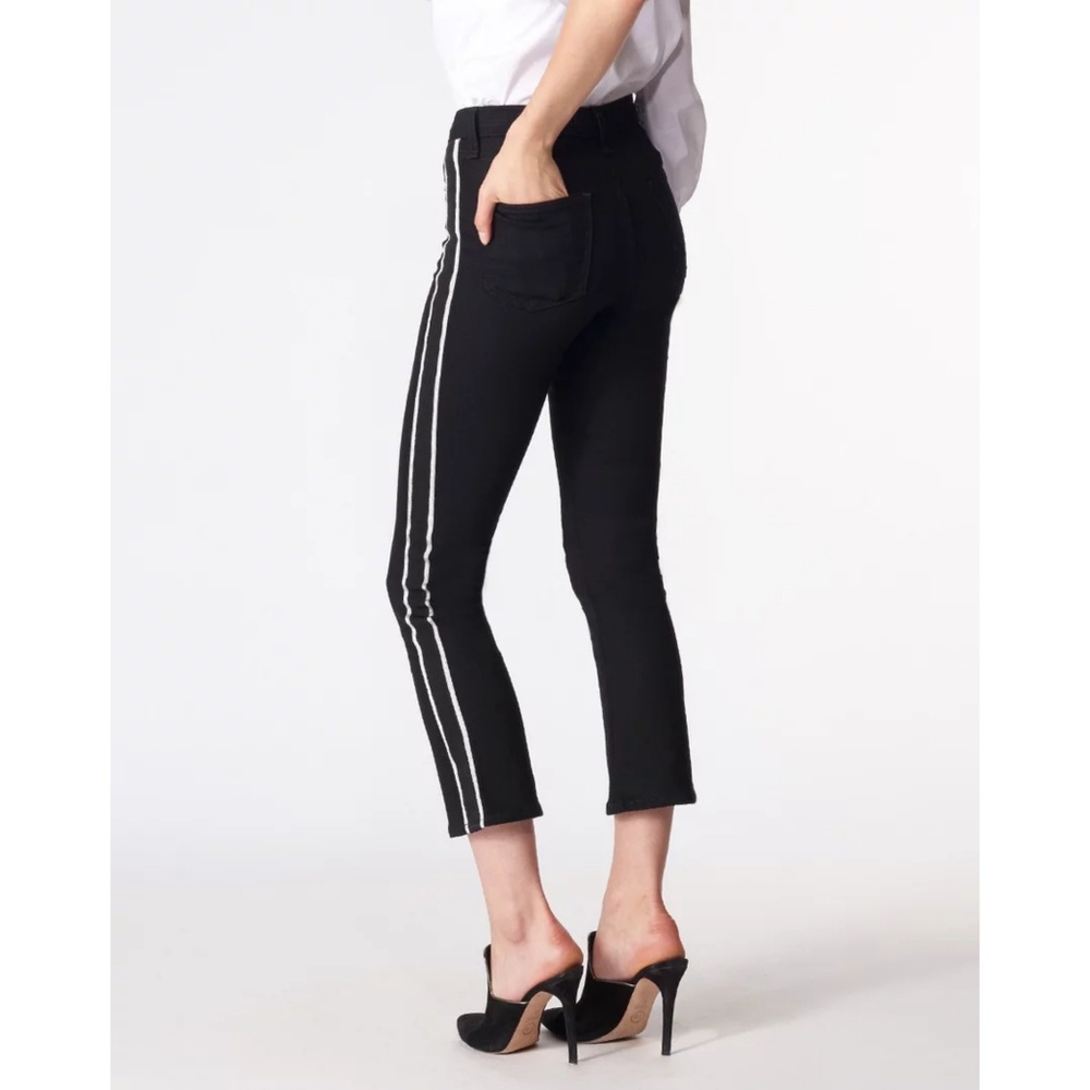 Veronica Beard Carolyn Jeans Silver Tuxedo Stripe - Picture 4 of 8